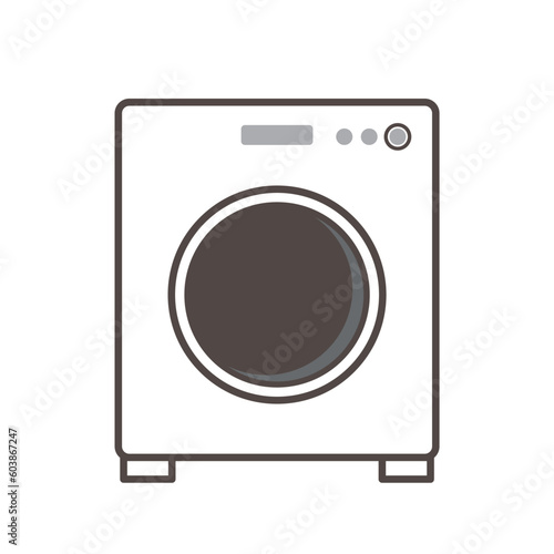 シンプルなドラム式洗濯機　イラスト素材　アイコン