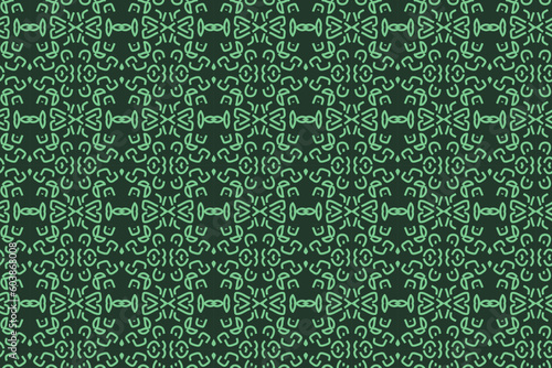 Vector geometric seamless patterns. Dark green backgrounds with modern minimal motifs. Abstract geometrical textures. Simple pattern design decor, warping papper