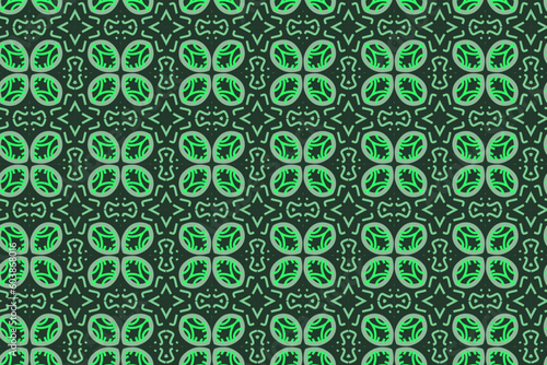 Vector geometric seamless patterns. Dark green backgrounds with modern minimal motifs. Abstract geometrical textures. Simple pattern design decor, warping papper