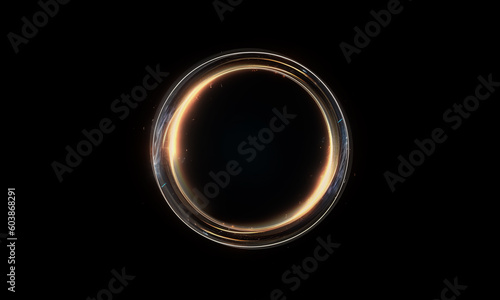 Glow swirl light effect. Circular lens flare. Abstract rotational lines on transparent background 