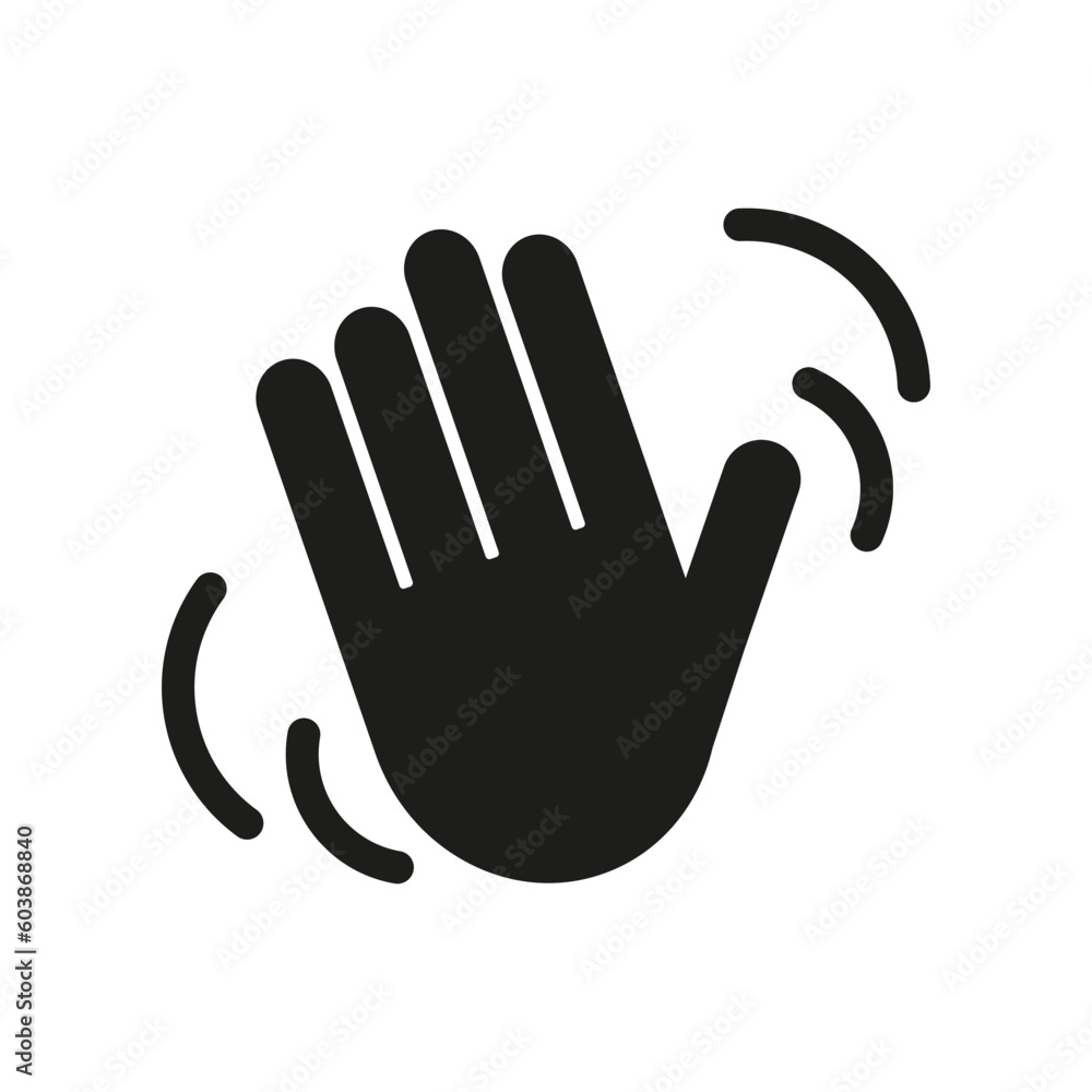 Fototapeta premium Hand wave waving hi or hello vector icon. Vector illustration.