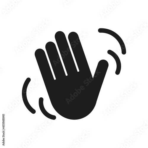 Hand wave waving hi or hello vector icon. Vector illustration.