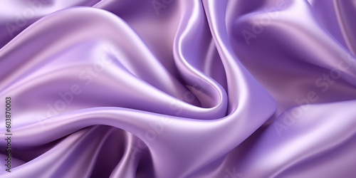 Soft purple silk satin background  elegant wavy fold by generative AI tools