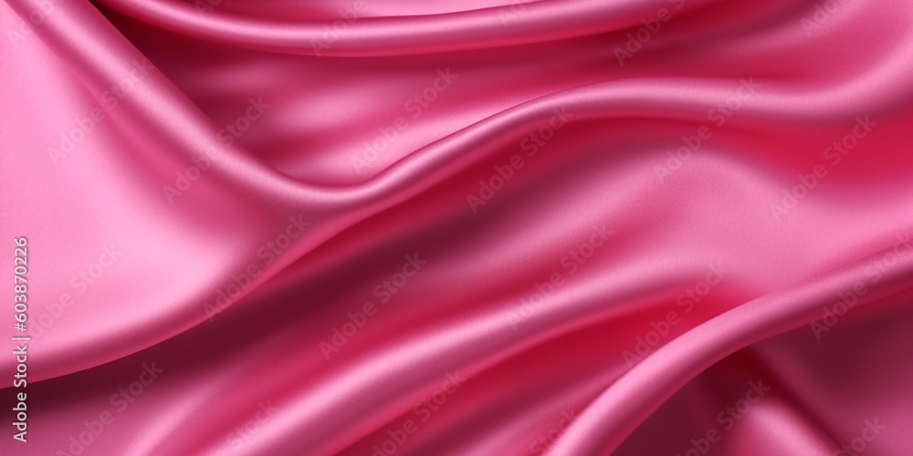 Obraz premium Soft magenta silk satin background, elegant wavy fold by generative AI tools