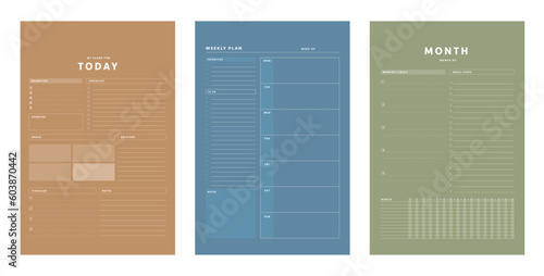 3 set of Daily and weekly and Month Planner. 