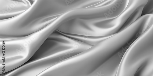Soft gray silk satin background, elegant wavy fold by generative AI tools