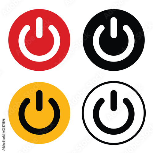 shutdown icon power on off icon set background