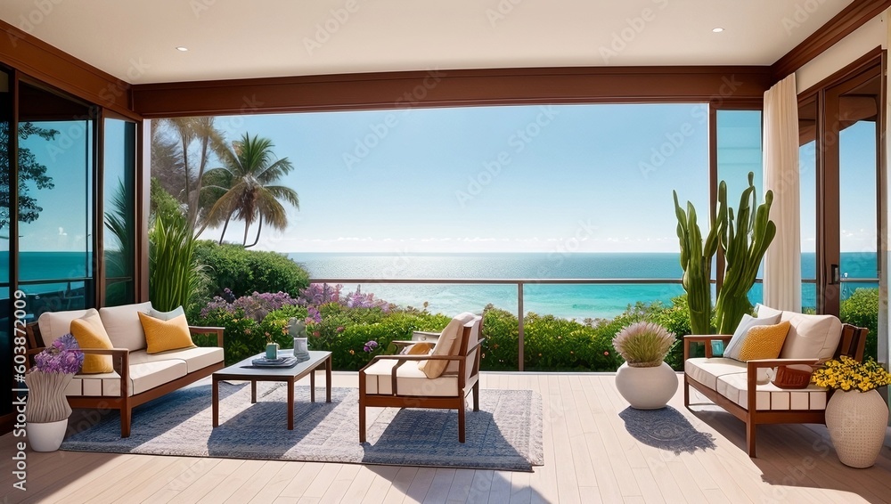 Obraz premium Terrace, generative AI