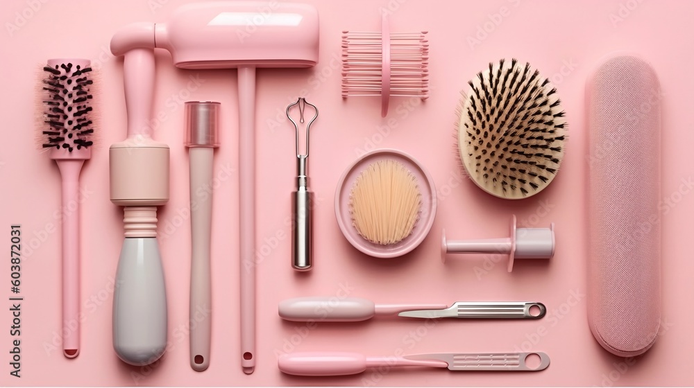 A set of cosmetic tools, generative ai A set of cosmetic tools, generative ai