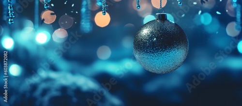 Christmas blue balls, generative AI