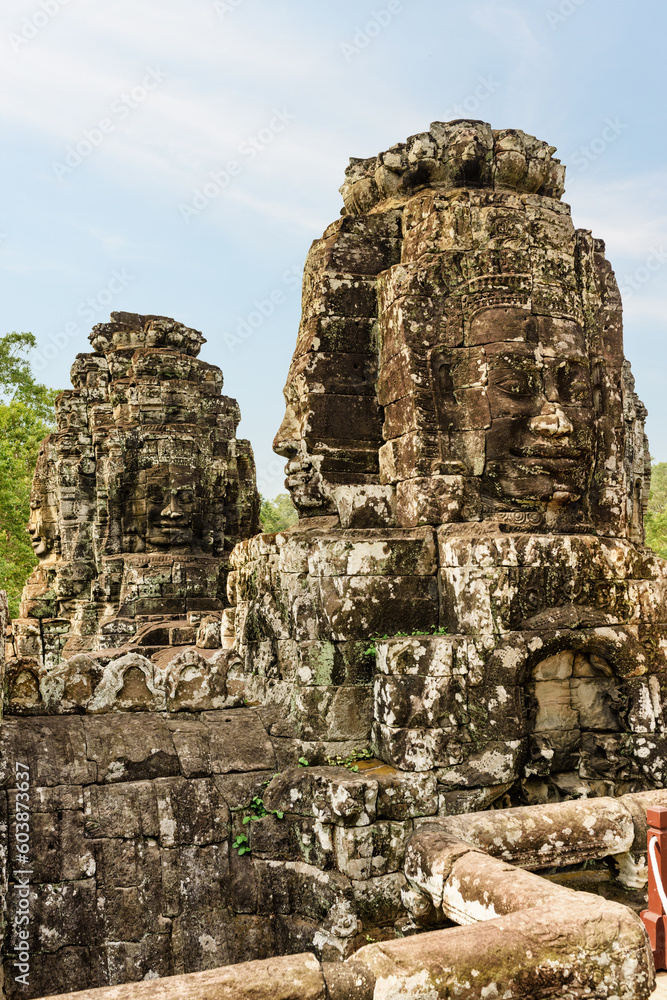 Giant stone face of Bayon temple, Cambodia
