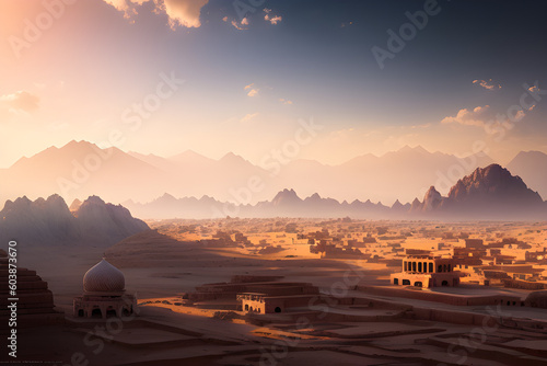 Ancient city landscape  orient - Generative AI