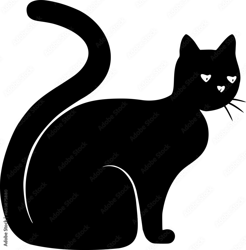 Feline black cat draw Feline black cat draw