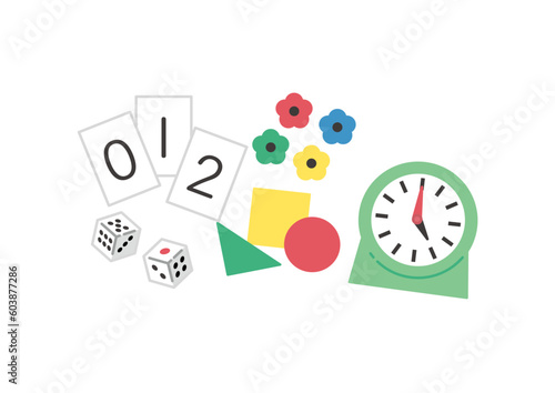 算数セットのイラスト　線画なし