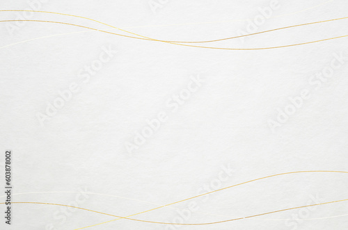 Abstract modern Japanese style background. Graceful golden wavy patterned Japanese washi paper texture background.