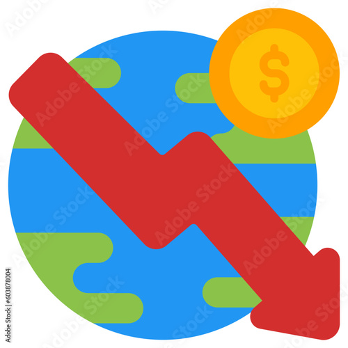 economic crisis flat icon