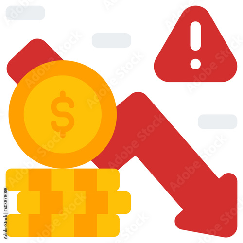 financial crisis flat icon