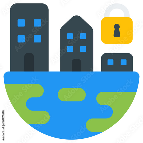 urban crisis flat icon