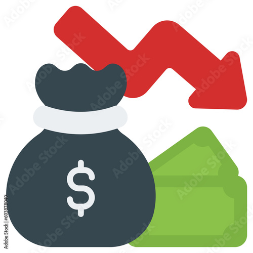 recession flat icon