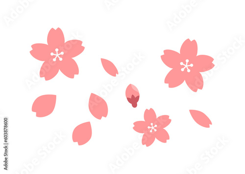 桜の花びらのイラスト　線画なし