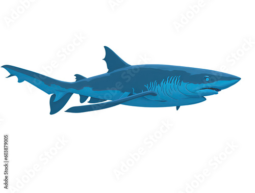shark isolated on white  Generative Ai