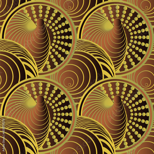 Seamless textured abstract background in dark brown and golden yellow colors