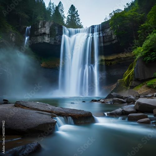 An image of a waterfall created by generative AI.