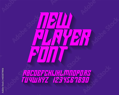 A futuristic transformer font set design - italic version