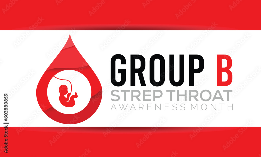 Obraz premium Group B Streptococcus awareness month is observed every year in July. banner design template Vector illustration background design..