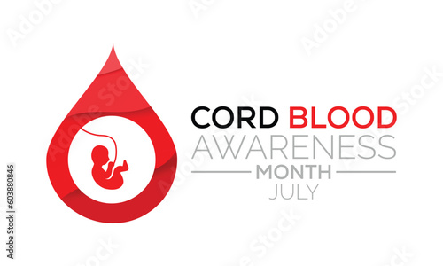 Vector illustration on the theme of Cord Blood awareness month observed each year during July. banner design template Vector illustration background design.