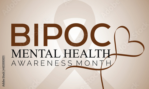 Bipoc mental health awareness month in July. banner design template Vector illustration background design.