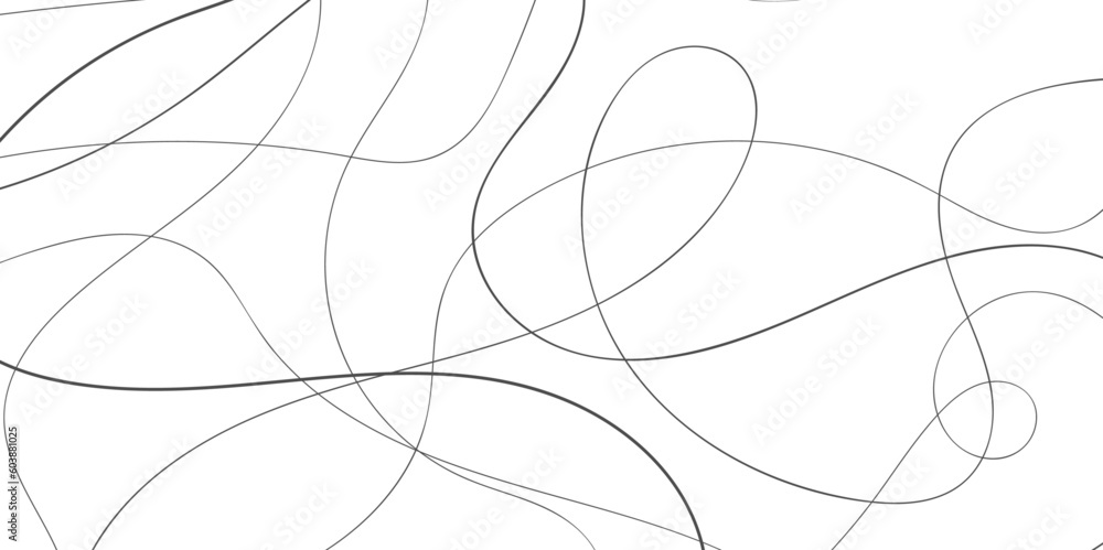 Vector seamless pattern. Geometric pattern with wavy stripes. Stylish texture with confused lines. The composition seamless pattern of loops, black lines