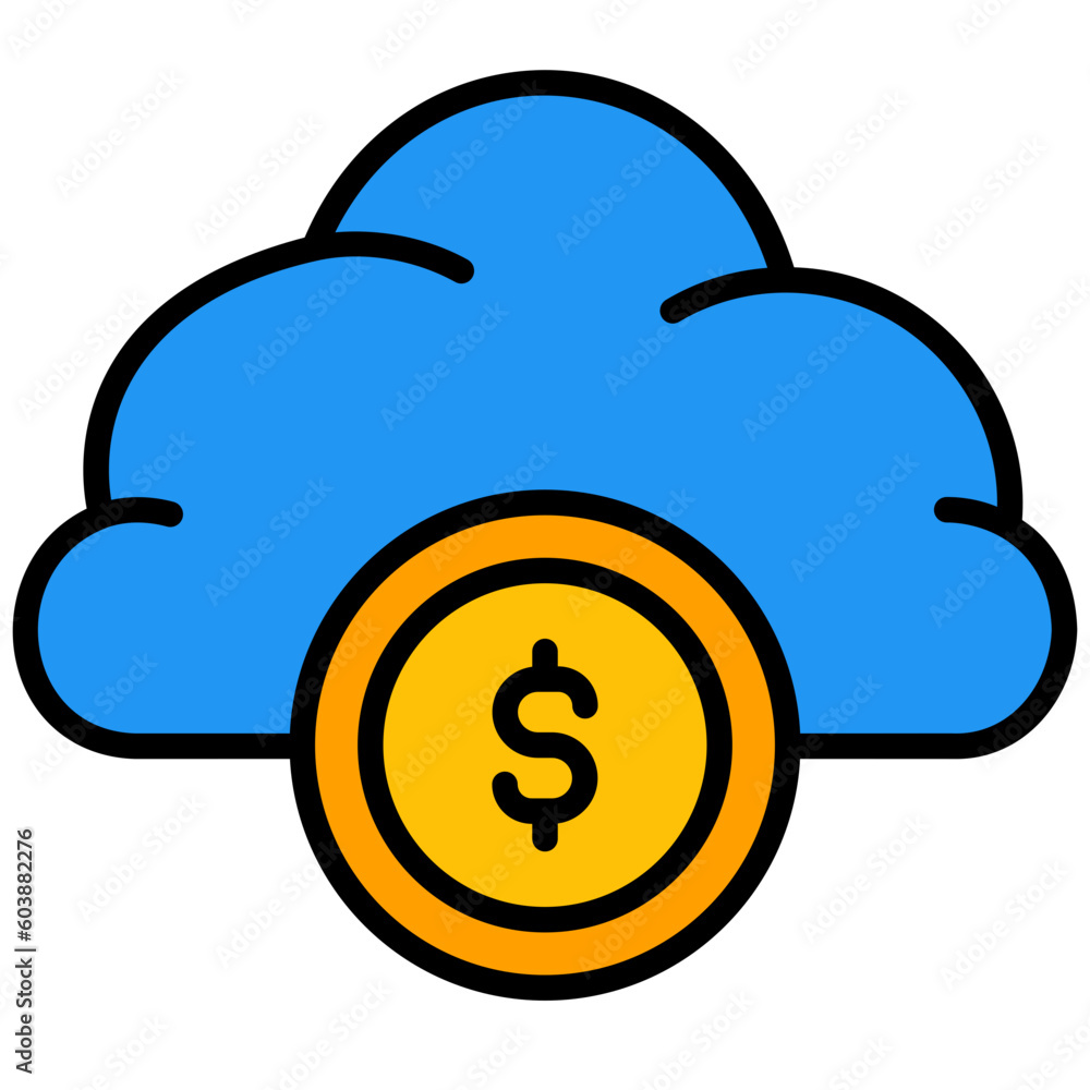 cloud outline color icon cloud outline color icon