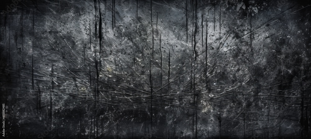 Dark grunge scratch metal surface background. Rough crack surface. Generative AI technology. Dark grunge scratch metal surface background. Rough crack surface. Generative AI technology.