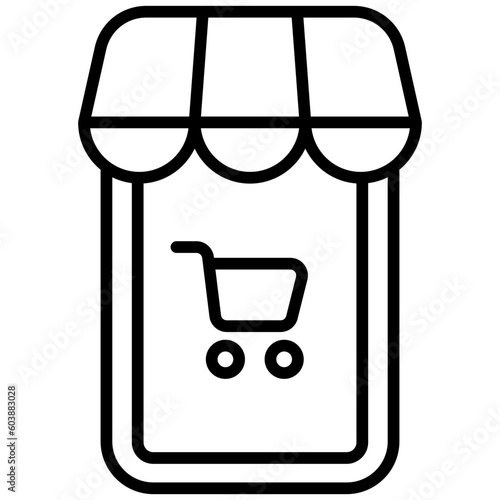 online shop outline icon