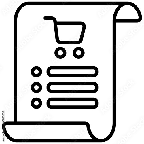 shopping list outline icon