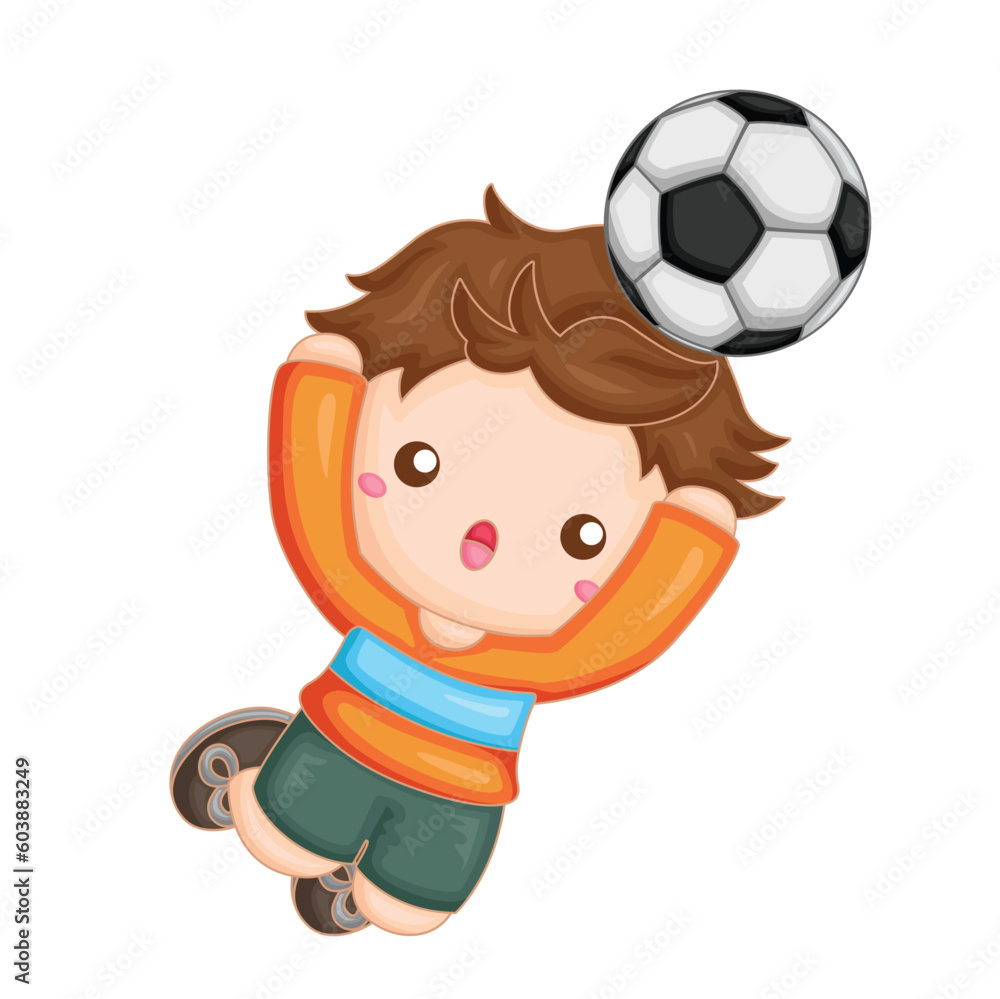 Happy Boy Kids Playing Soccer Time Outdoor Activity Sport Illustration Vector Clipart Cartoon Happy Boy Kids Playing Soccer Time Outdoor Activity Sport Illustration Vector Clipart Cartoon