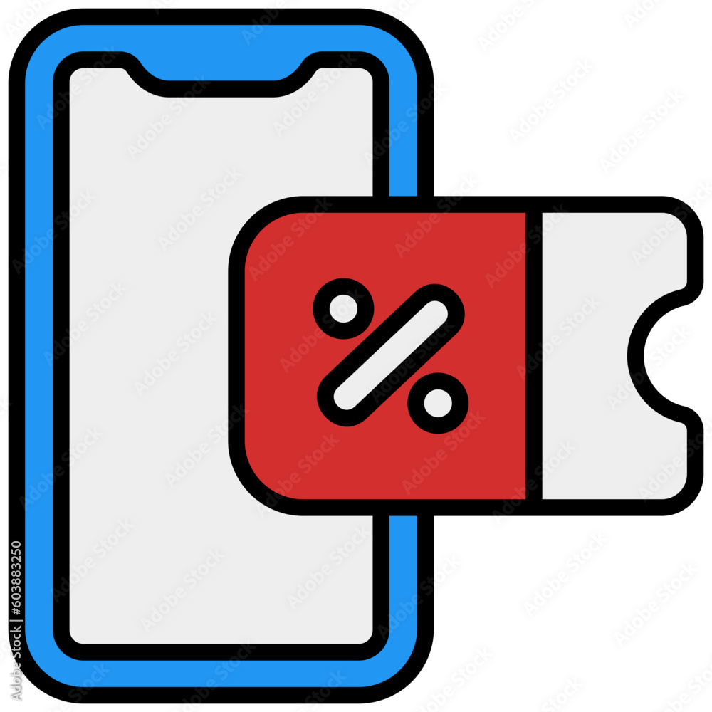 discount code outline color icon discount code outline color icon