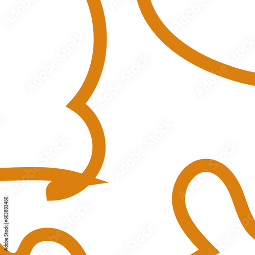 Abstract Orange Lines Doodle Decor