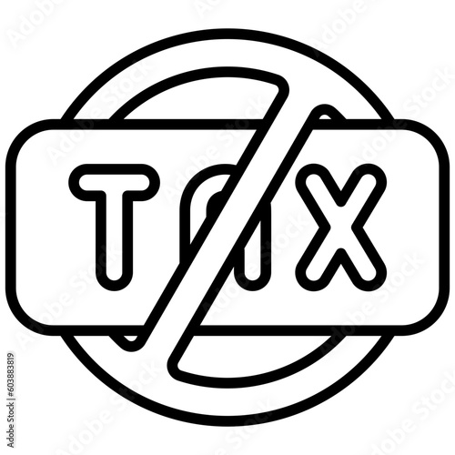 tax exemption outline icon