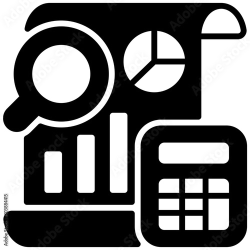 fundamental analysis glyph icon
