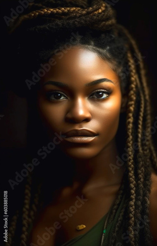 Beautiful woman with braids