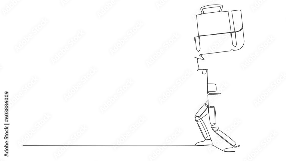 Self drawing animation of single line draw astronaut carrying briefcase on back. Pressure from too much responsibility in expedition. Cosmic galaxy space. Continuous line draw. Full length animated Self drawing animation of single line draw astronaut carrying briefcase on back. Pressure from too much responsibility in expedition. Cosmic galaxy space. Continuous line draw. Full length animated