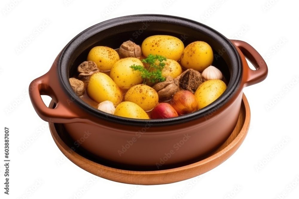 colorful pot filled with a diverse array of food Generative AI colorful pot filled with a diverse array of food Generative AI