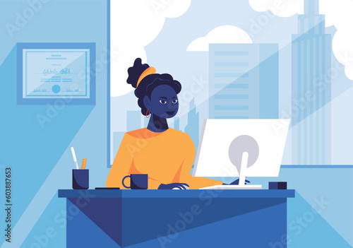 Business Woman working in office