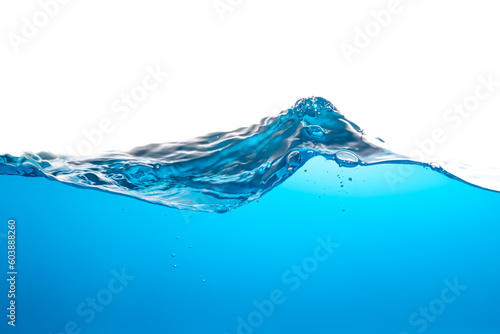 Abstract. Blue Water Wave. beautiful white background.