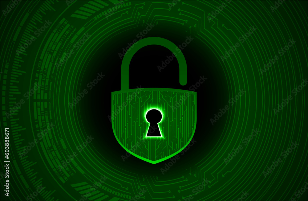 Closed Padlock on digital background, cyber security Closed Padlock on digital background, cyber security