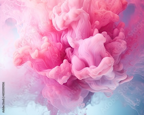 Abstract colorful pastel color cloud background.  Colorful Ink Diffusion in Water. Generative AI © 7AM
