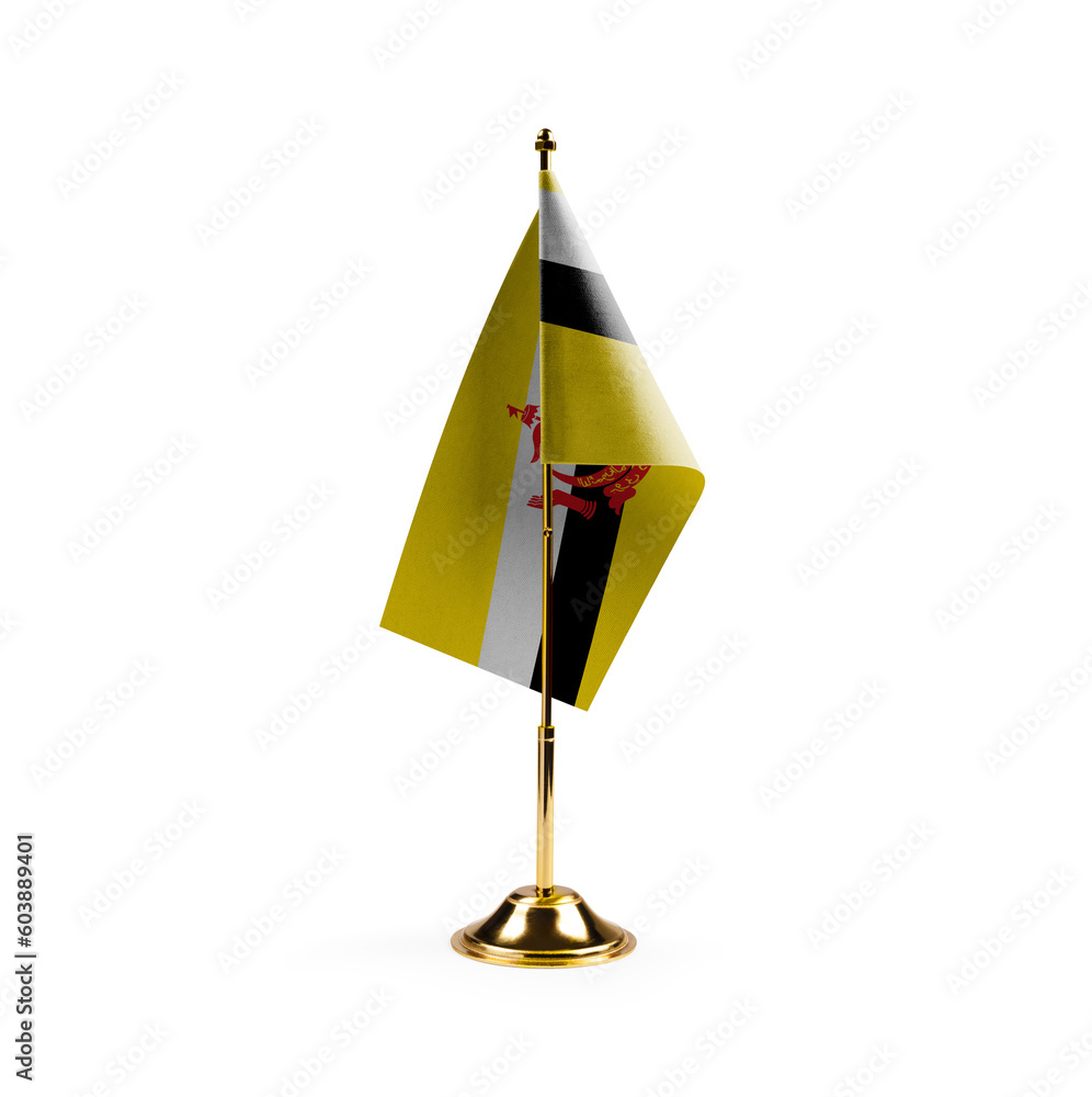 Small national flag of the Brunei on a white background Small national flag of the Brunei on a white background