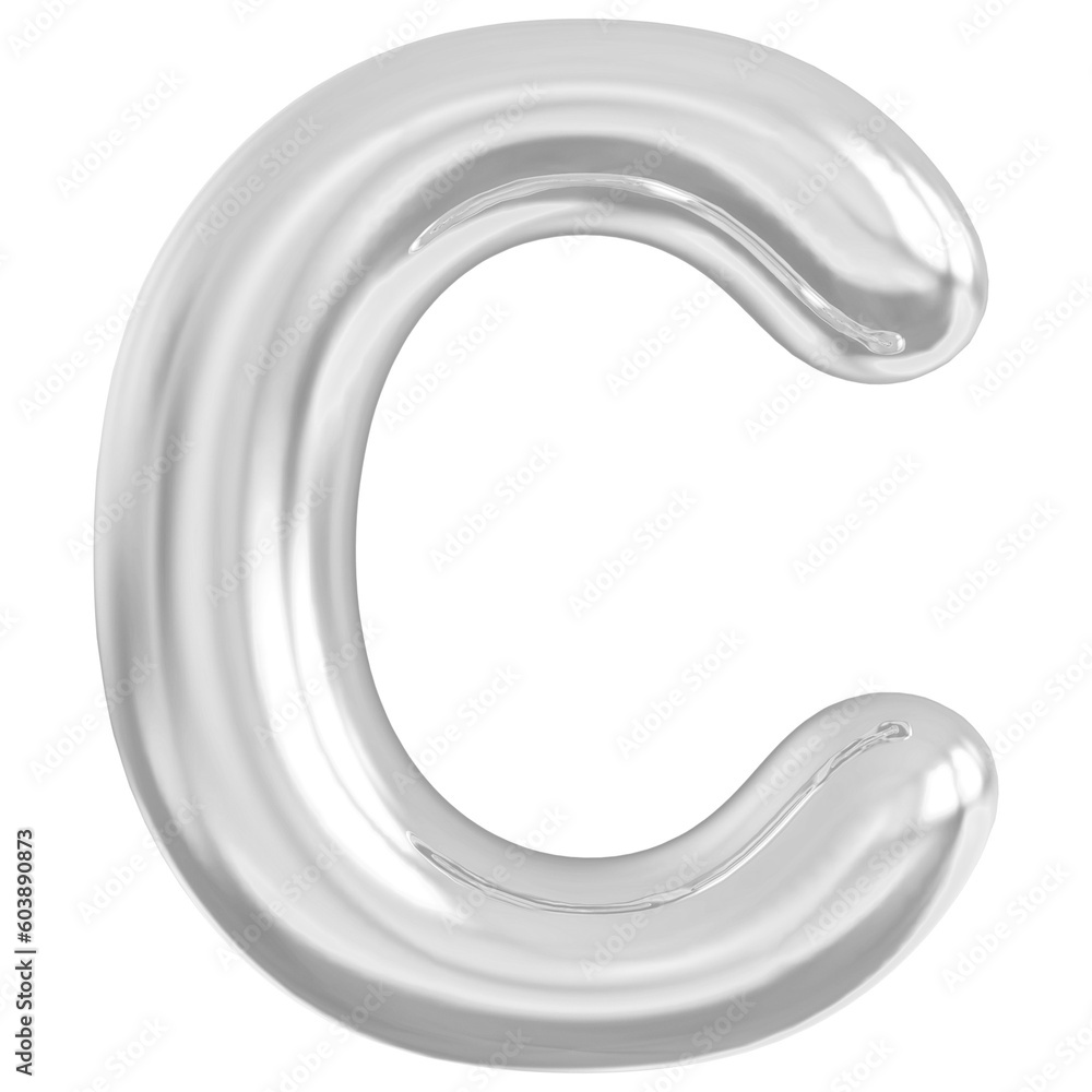 Alphabet Letter C Silver Modern 3d font Alphabet Letter C Silver Modern 3d font